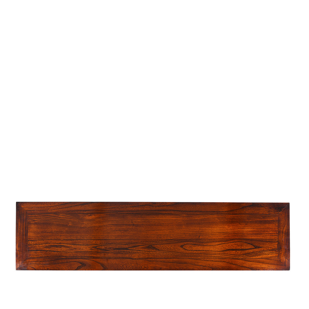 Top Down View Of Console Table Made From Old Elm - Ming Style | Indigo Antiques