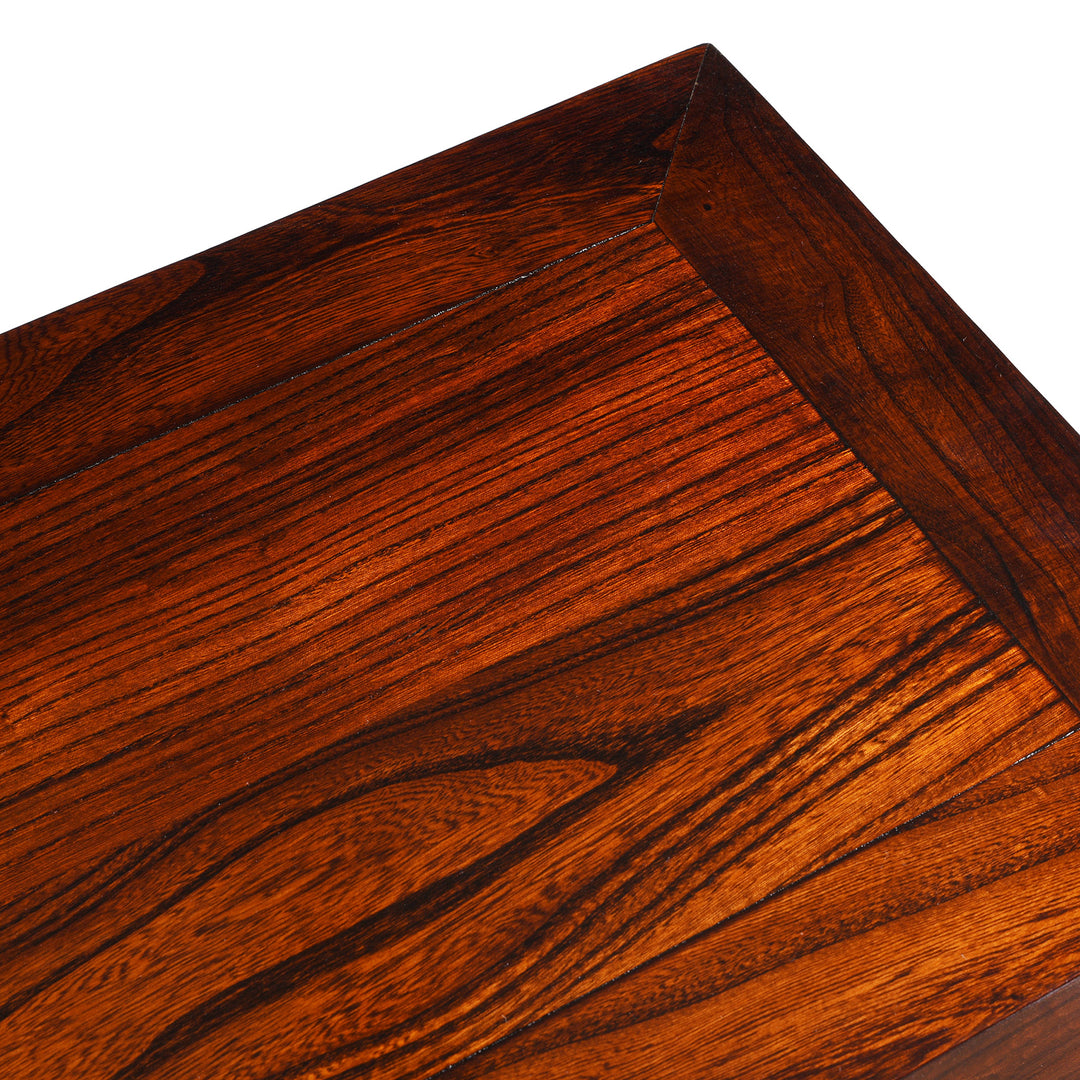 Top Corner Grain Detail From Console Table Made From Old Elm - Ming Style | Indigo Antiques