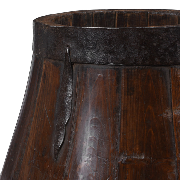 Rim Detail From Antique Chinese Grain Measure | Indigo Antiques