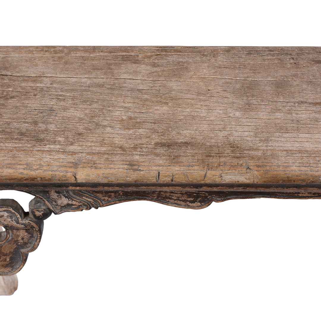 Detail From Top Of Antique Chinese Spring Bench | Indigo Antiques