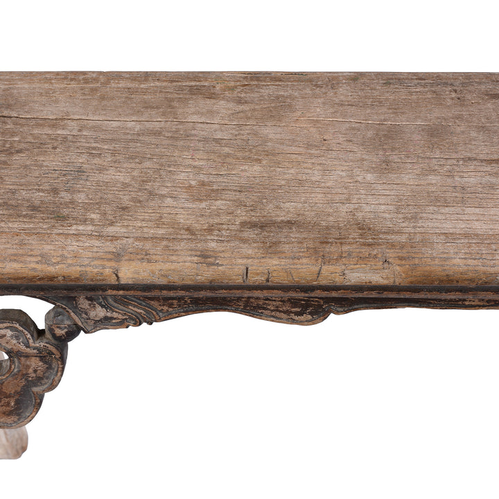 Detail From Top Of Antique Chinese Spring Bench | Indigo Antiques