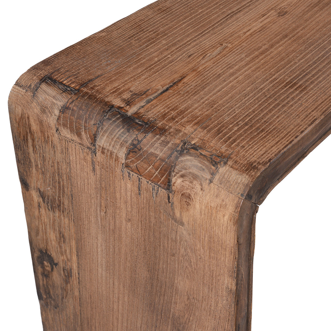 Joinery Detail From Chinese Bleached Elm Ribbon Altar Table | Indigo Antiques