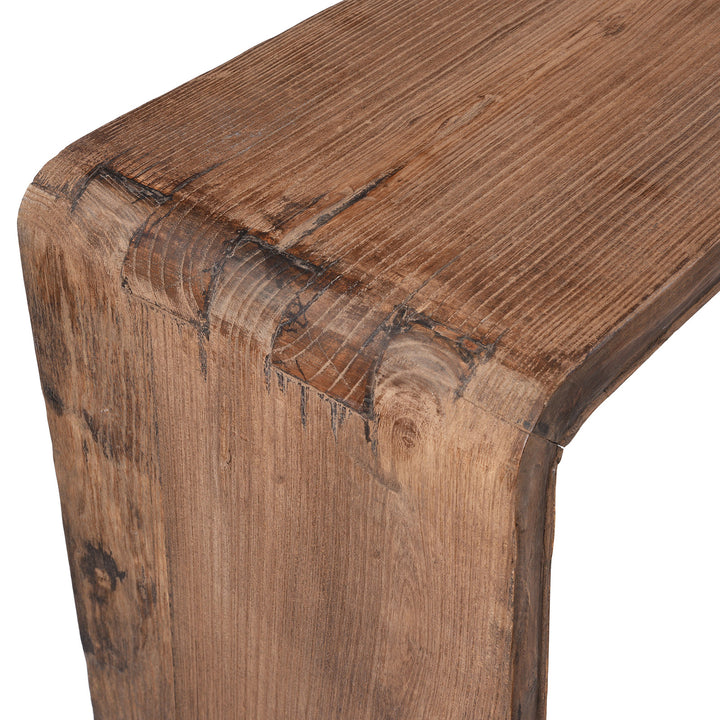 Joinery Detail From Chinese Bleached Elm Ribbon Altar Table | Indigo Antiques