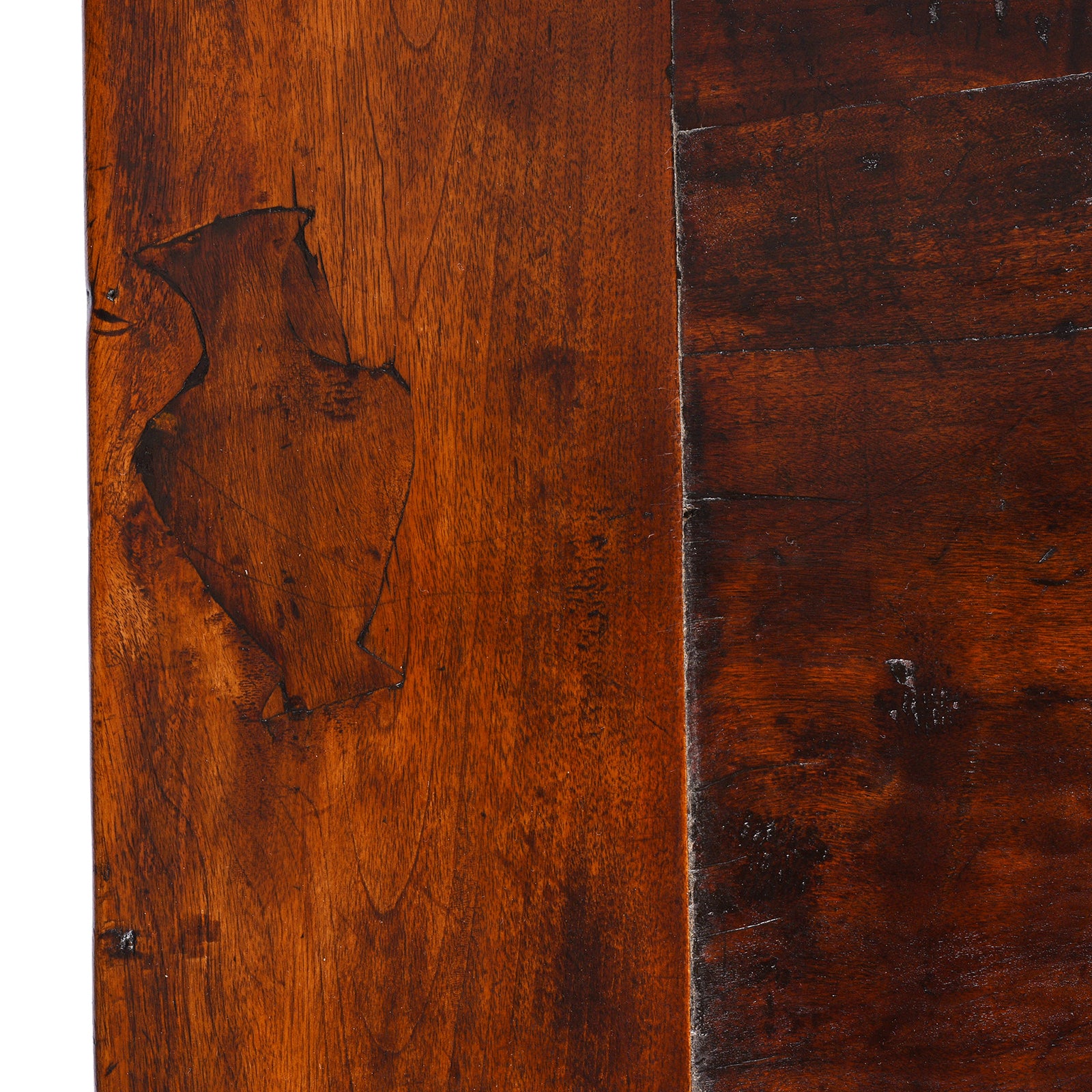 Vase Patch Detail From Antique Square Walnut Coffee Table From Shanxi | Indigo Antiques