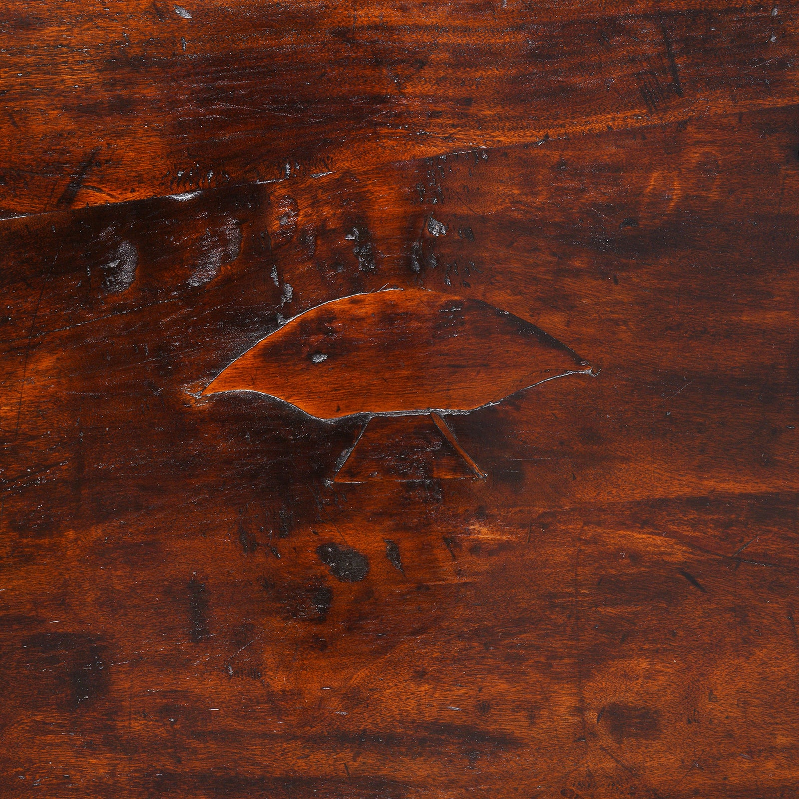 Mushroom Patch Detail From Antique Square Walnut Coffee Table From Shanxi | Indigo Antiques
