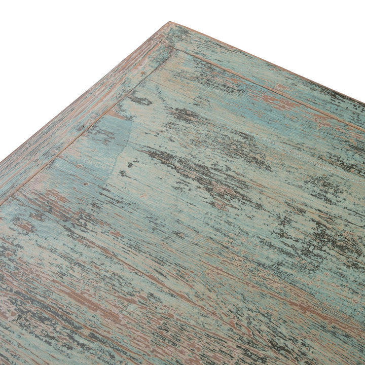 Surface Corner Detail From Green Painted Sideboard Made From Old Pine | Indigo Antiques