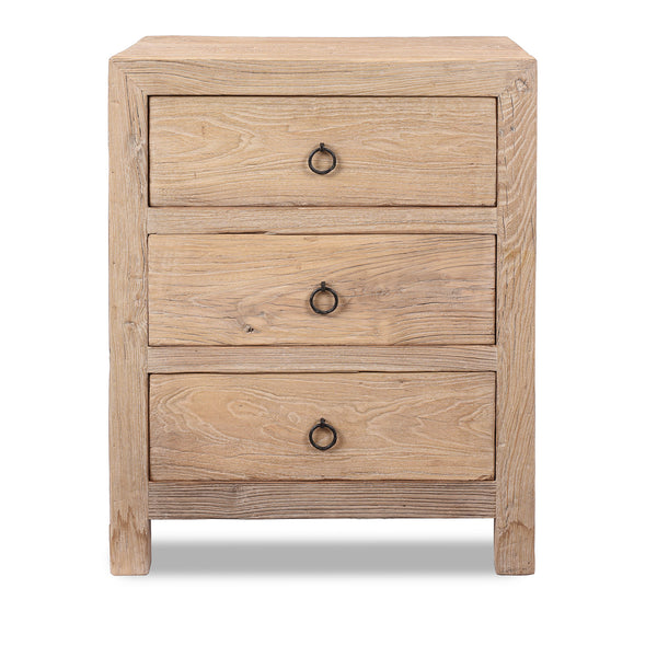 3 Drawer Bedside Cabinet Made From Old Elm