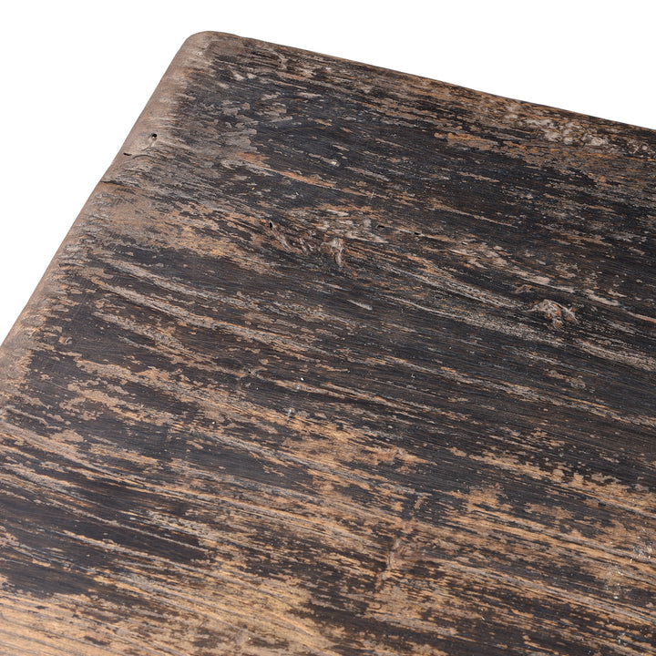 Corner Surface Detail From Painted Chinese Three Drawer Console Table Made From Old Wood | Indigo Antiques