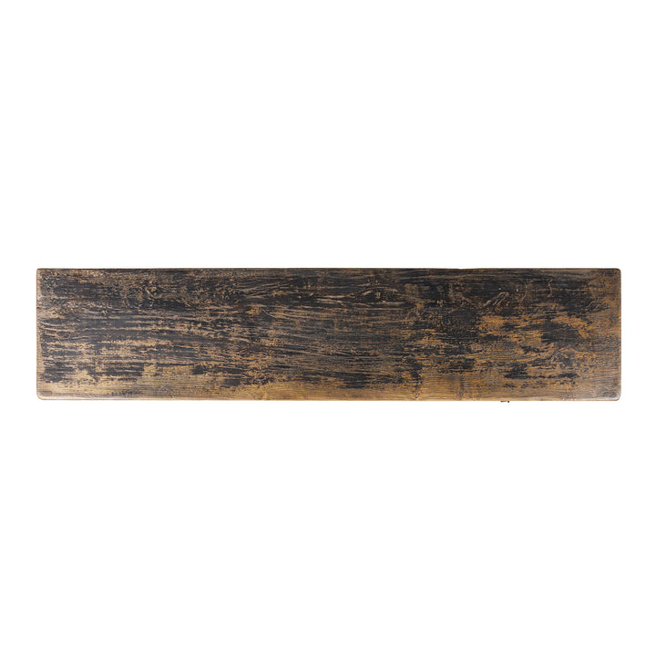 Top Down View Of Painted Chinese Three Drawer Console Table Made From Old Wood | Indigo Antiques