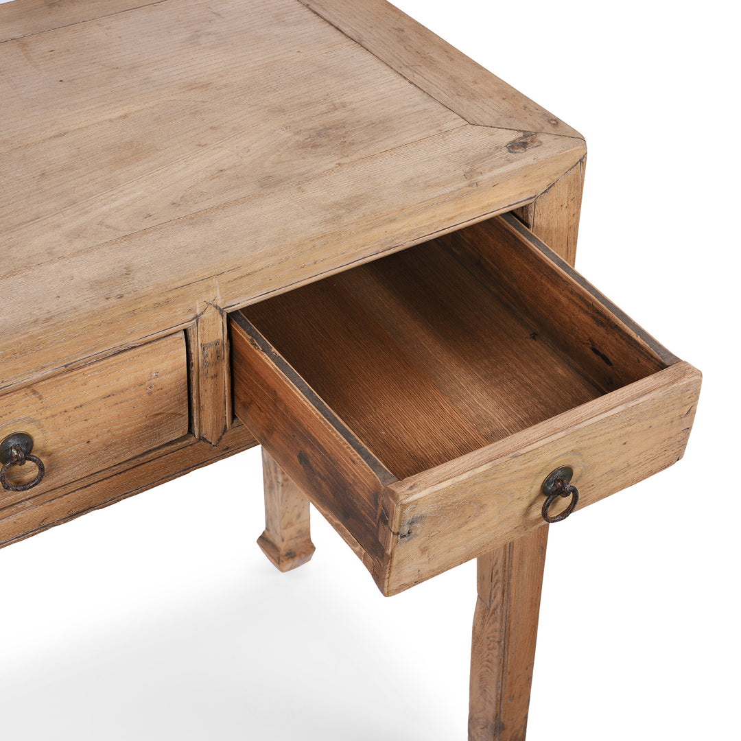 Drawer Detail From Antique Chinese 3 Drawer Elm Console Table | Indigo Antiques