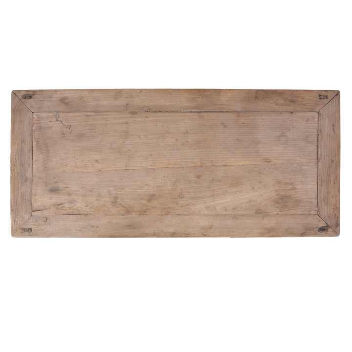 Top Down View Of Antique Chinese 3 Drawer Elm Console Table | Indigo Antiques