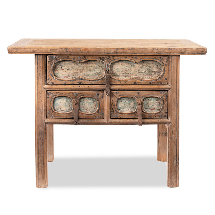 Antique Carved Elm Coffer Table From Shanxi  | Indigo Antiques