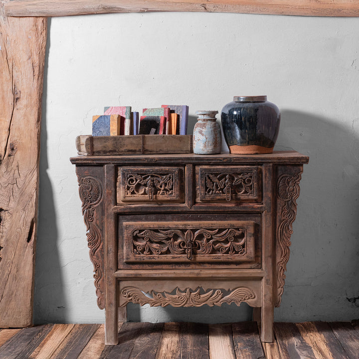 Antique Chinese Carved Coffer Table From Shanxi | Indigo Antiques