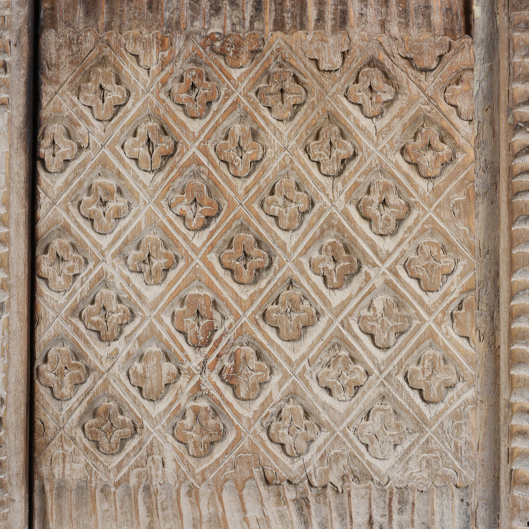 Door Carving Detail From Antique Chinese Carved Low Sideboard From Xinjiang | Indigo Antiques
