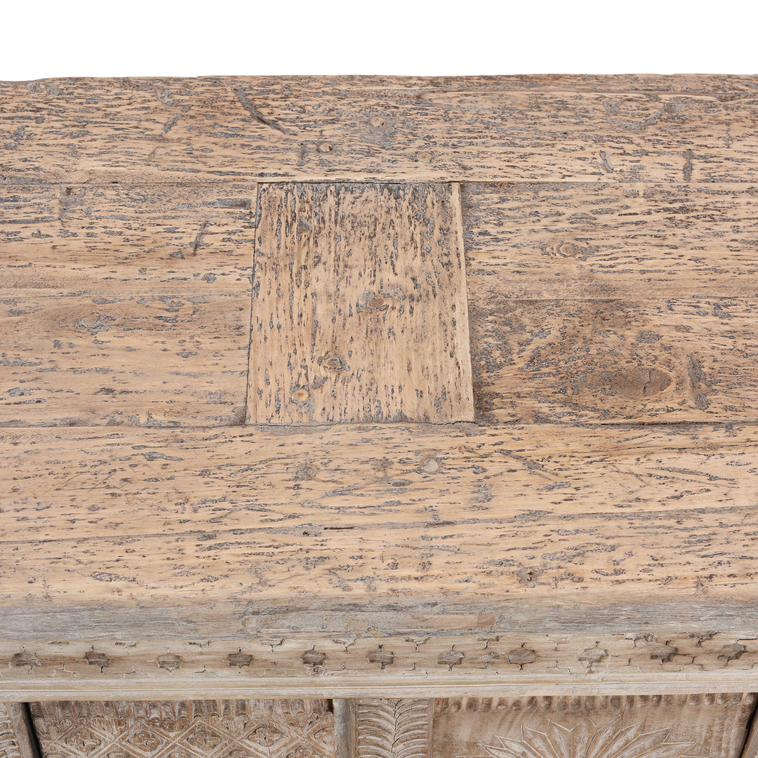 Surface Detail From Antique Chinese Carved Low Sideboard From Xinjiang | Indigo Antiques