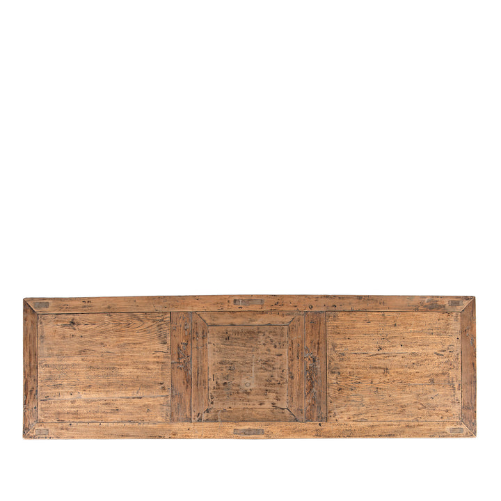 Top Down View Of Antique Red & Black Painted Sideboard From Shanxi  | Indigo Antiques