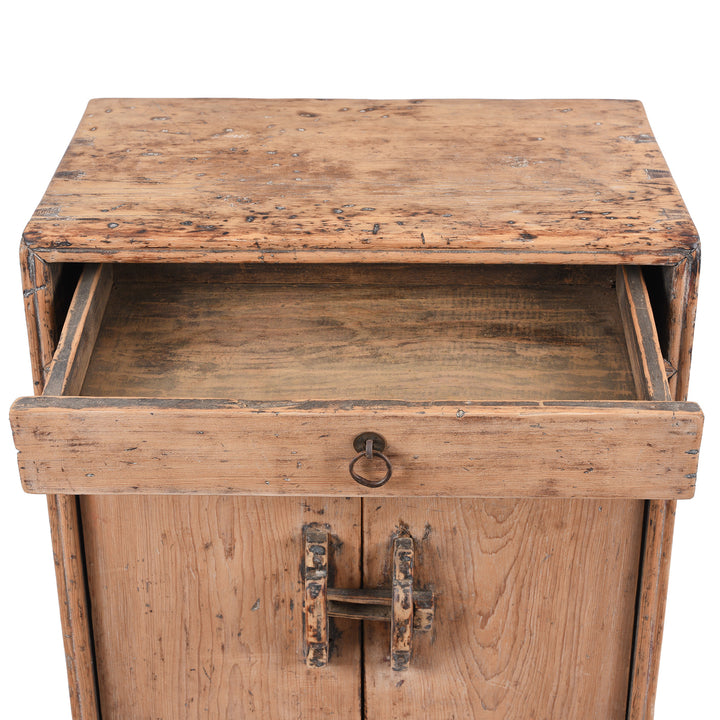 Drawer Detail From Antique Bleached Pine Bedside Cabinet | Indigo Antiques