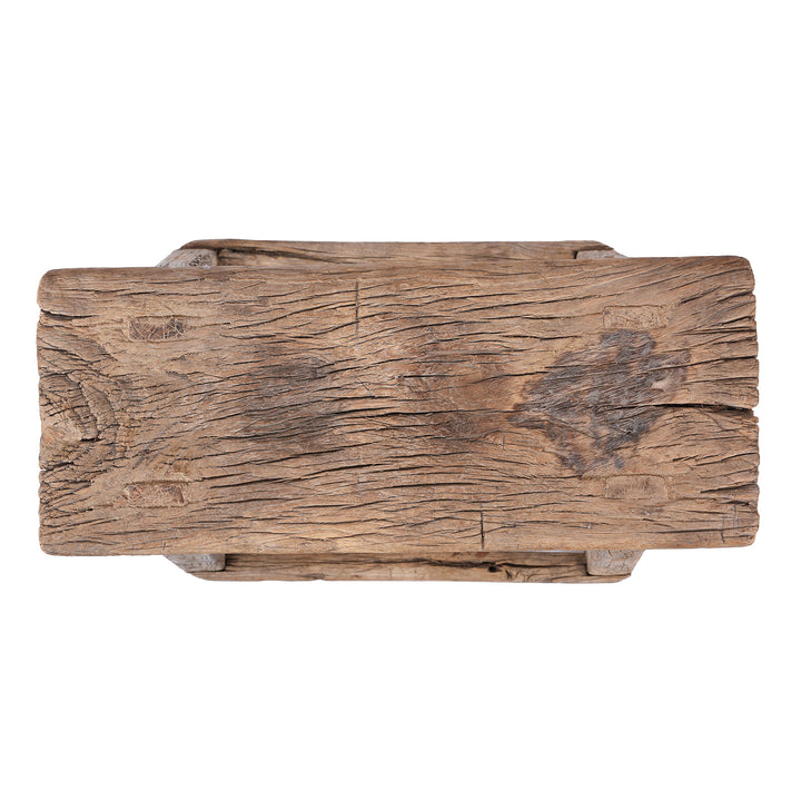Top Down View Of Antique Elm Saddle Stool from Shanxi | Indigo Antiques