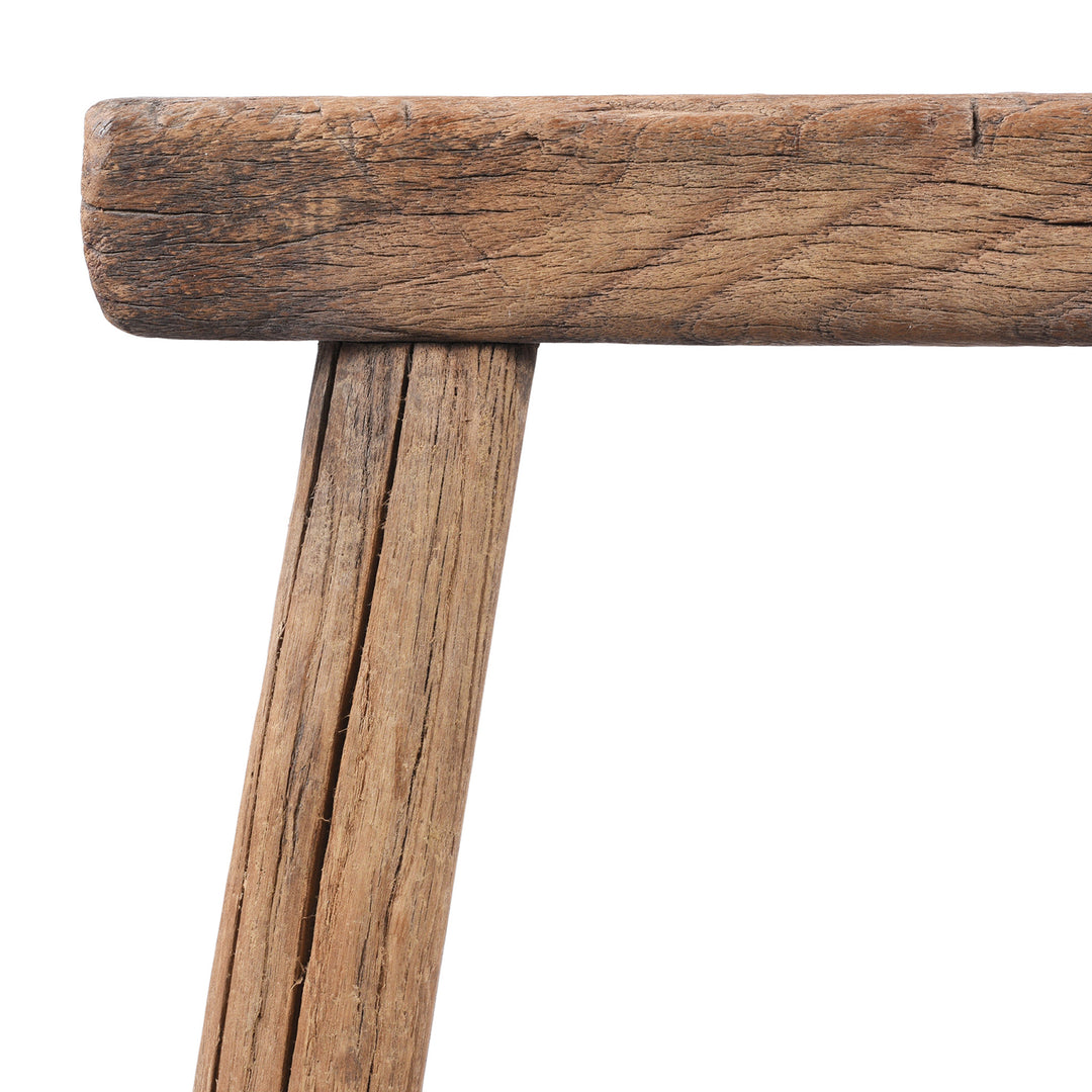 Corner Detail From Chinese Elm Saddle Stool From Shanxi - 19thC | Indigo Antiques