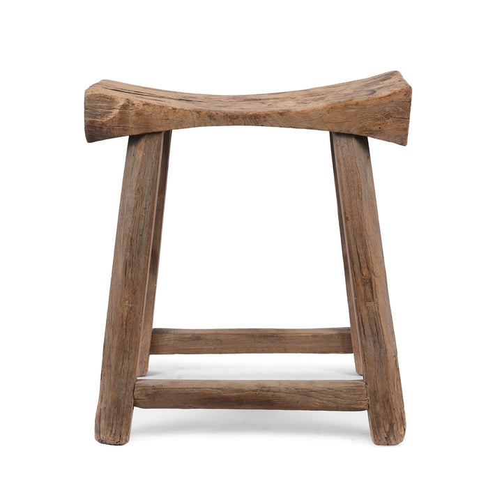 Antique Chinese Elm Saddle Stool | Indigo Antqiues