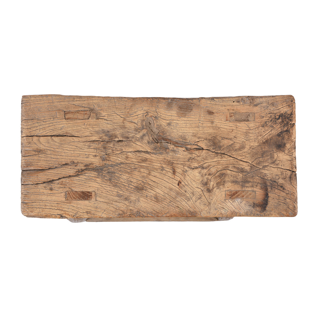 Top Down VIew Of Antique Chinese Elm Saddle Stool | Indigo Antqiues