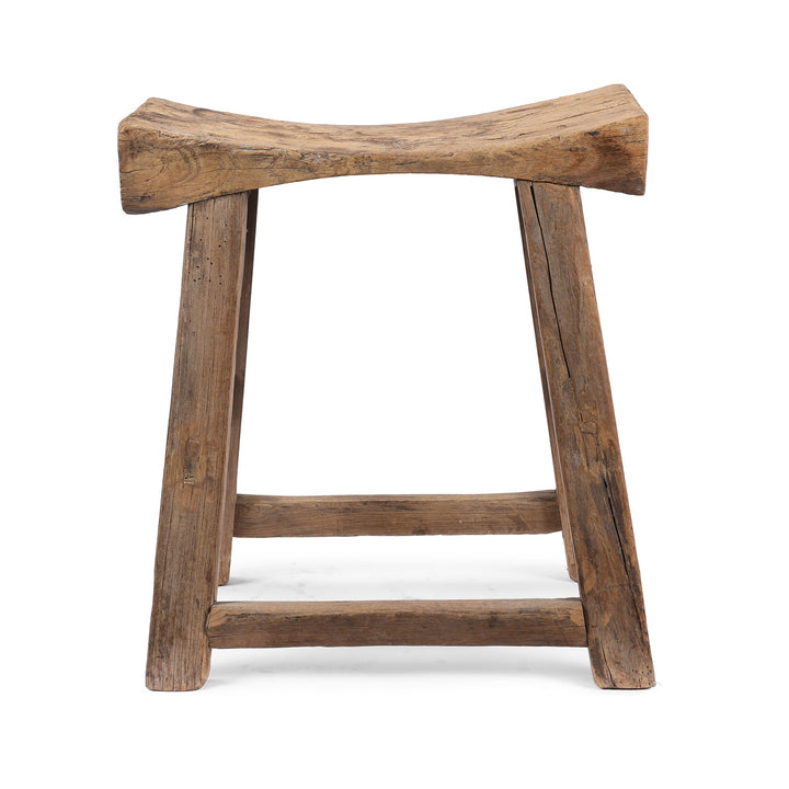 Antique Chinese Elm Saddle Stool | Indigo Antqiues