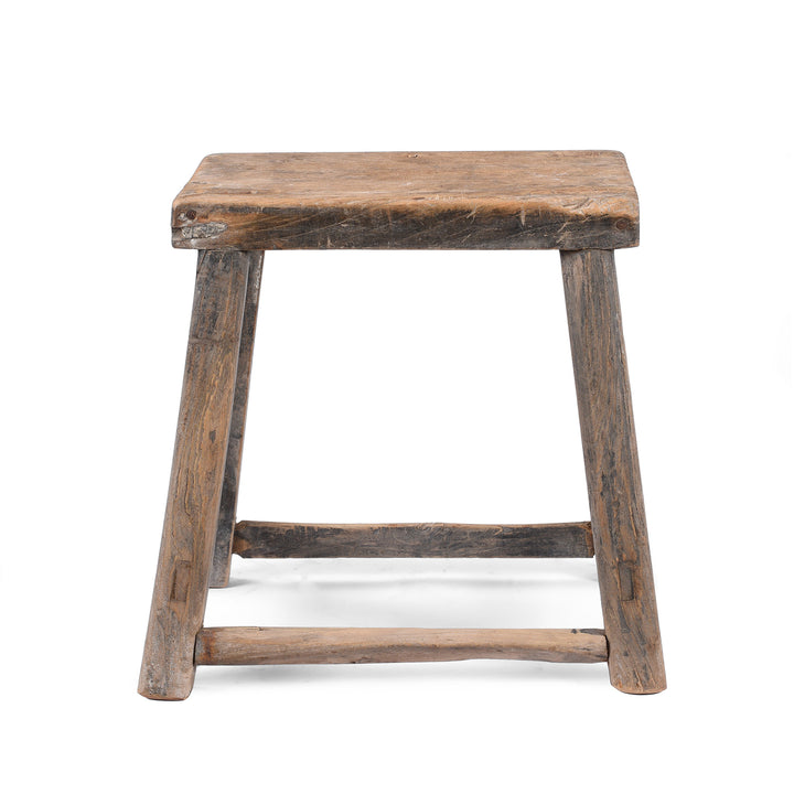 Antique Elm Milking Stool From Shanxi  | Indigo Antiques