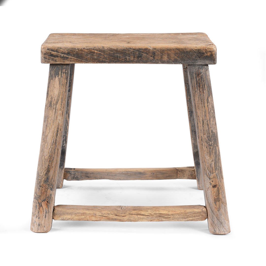 Antique Elm Milking Stool From Shanxi  | Indigo Antiques