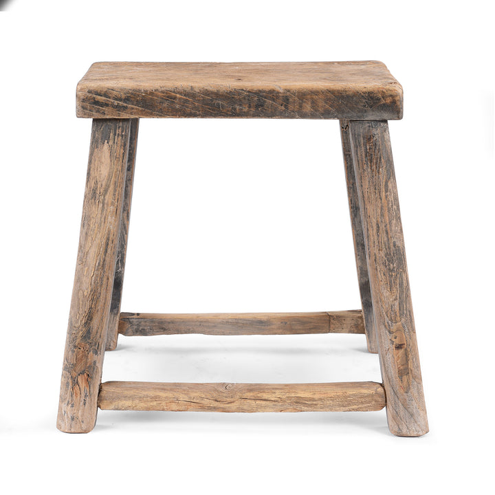 Antique Elm Milking Stool From Shanxi  | Indigo Antiques