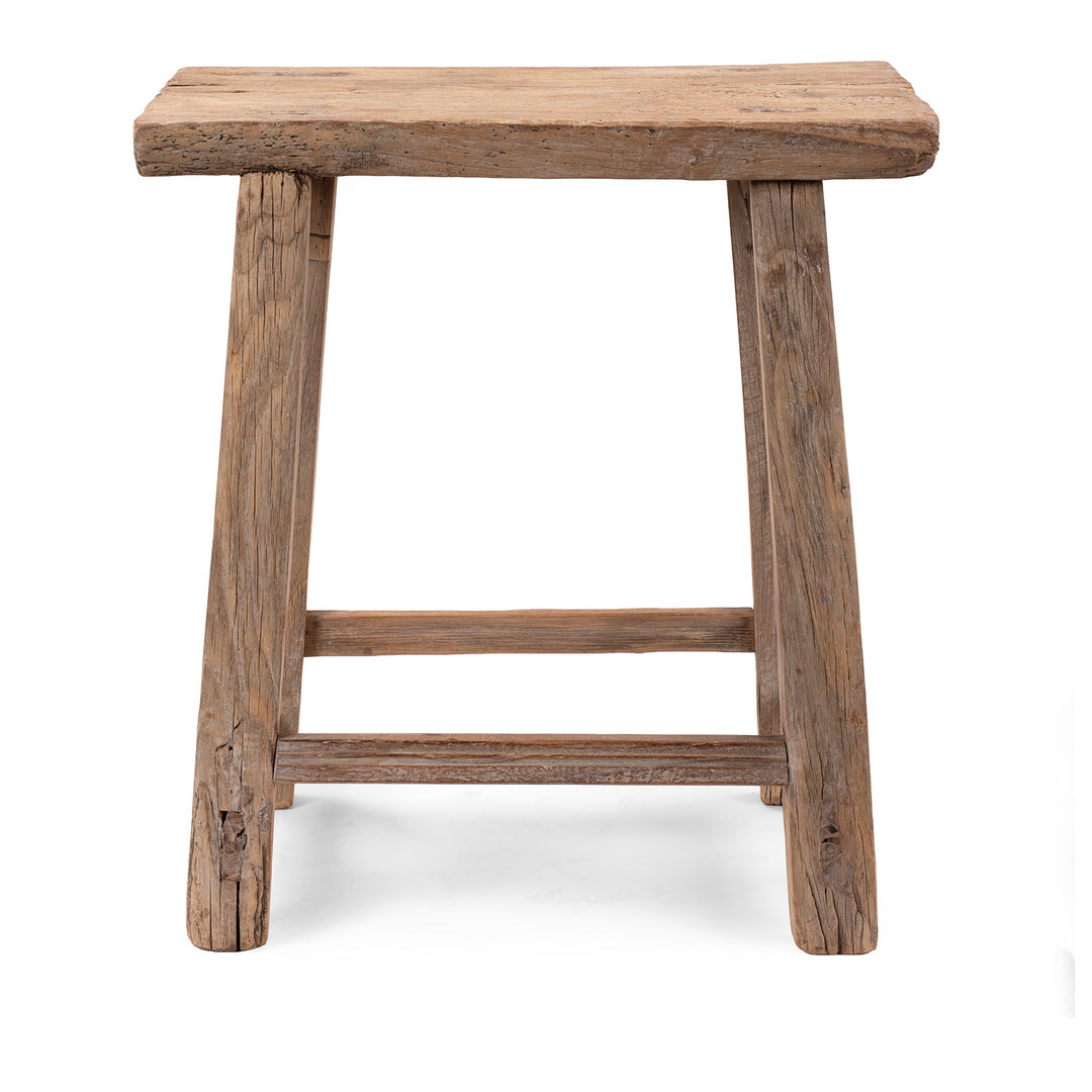 Nineteenth Century Rustic Elm Saddle Stool From Shanxi With Traditional Carpentry Construction