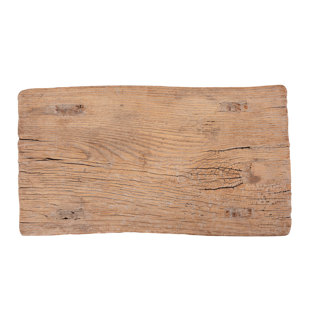 Top Down View Of Nineteenth Century Rustic Elm Saddle Stool From Shanxi With Traditional Carpentry Construction