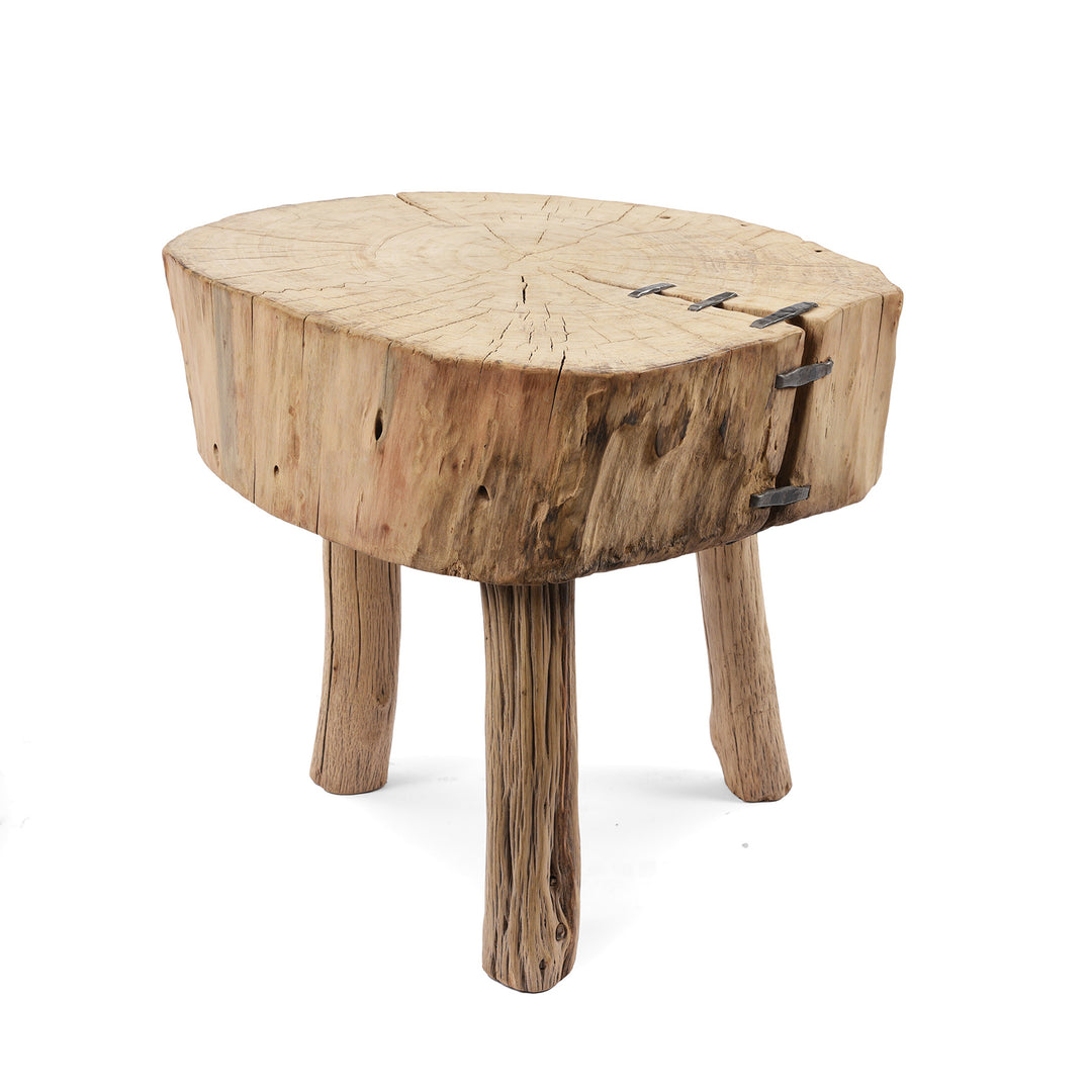 Antique Elm Farmers Chopping Block Stool | Indigo Antiques