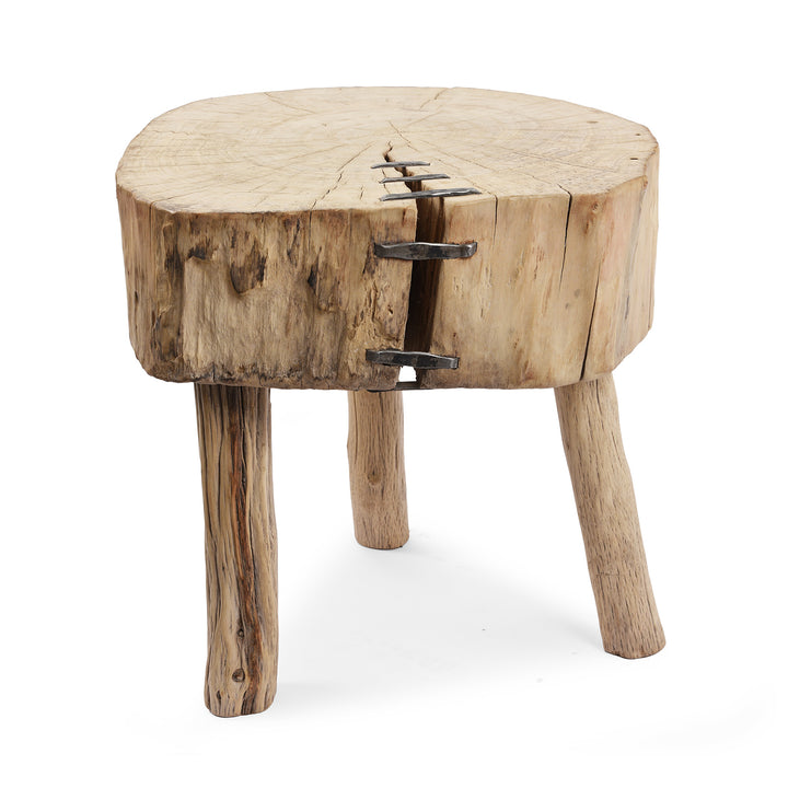 Antique Elm Farmers Chopping Block Stool | Indigo Antiques