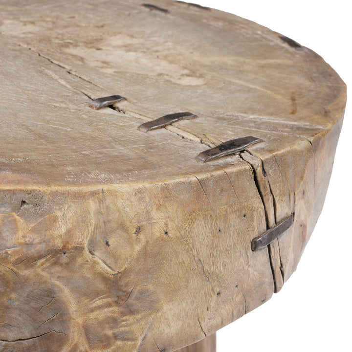 Repair Detail From Antique Chinese Farmers Chopping Block Coffee Table | Indigo Antiques