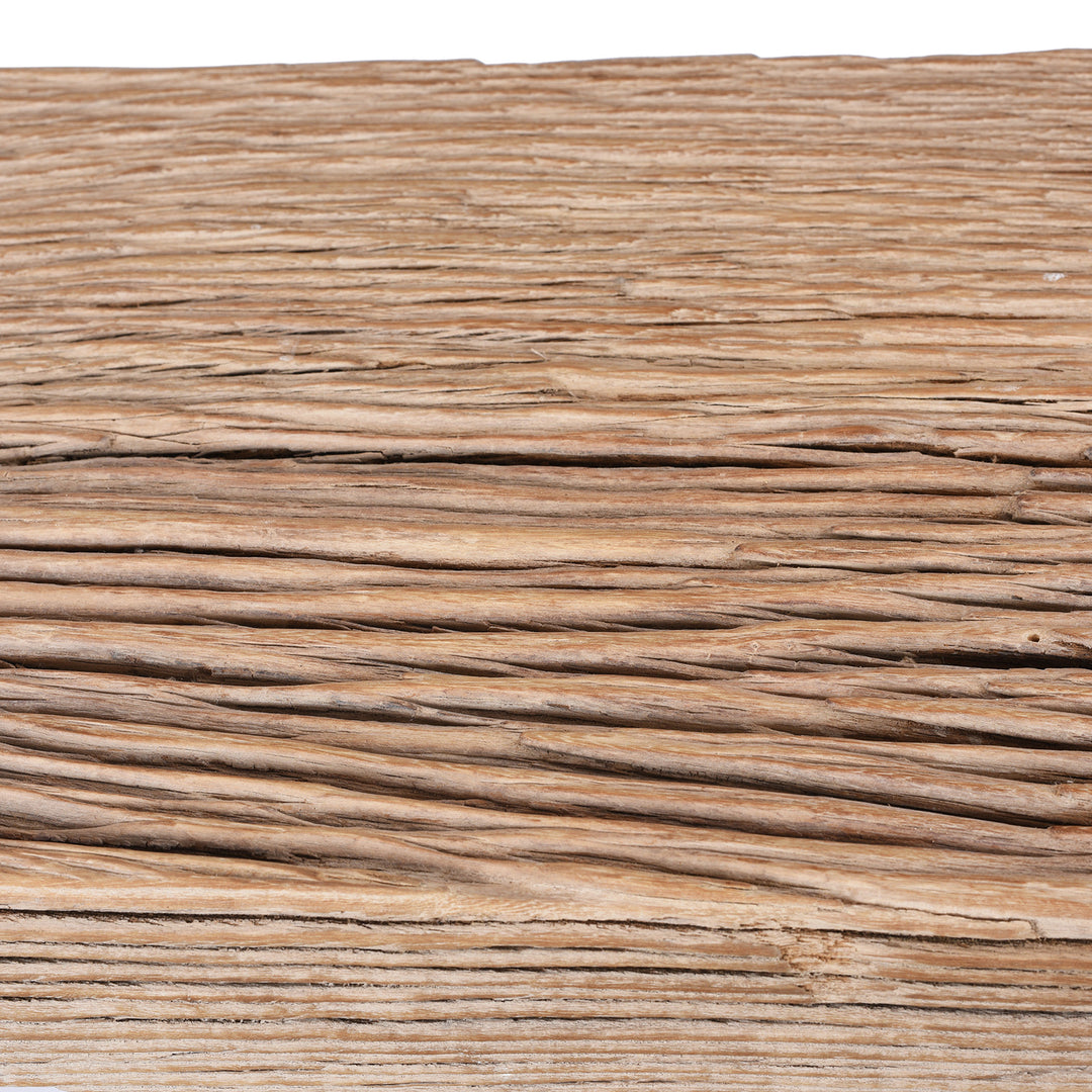 Texture Detail From Farmhouse Console Table Made From Elm Wood | Indigo Antiques