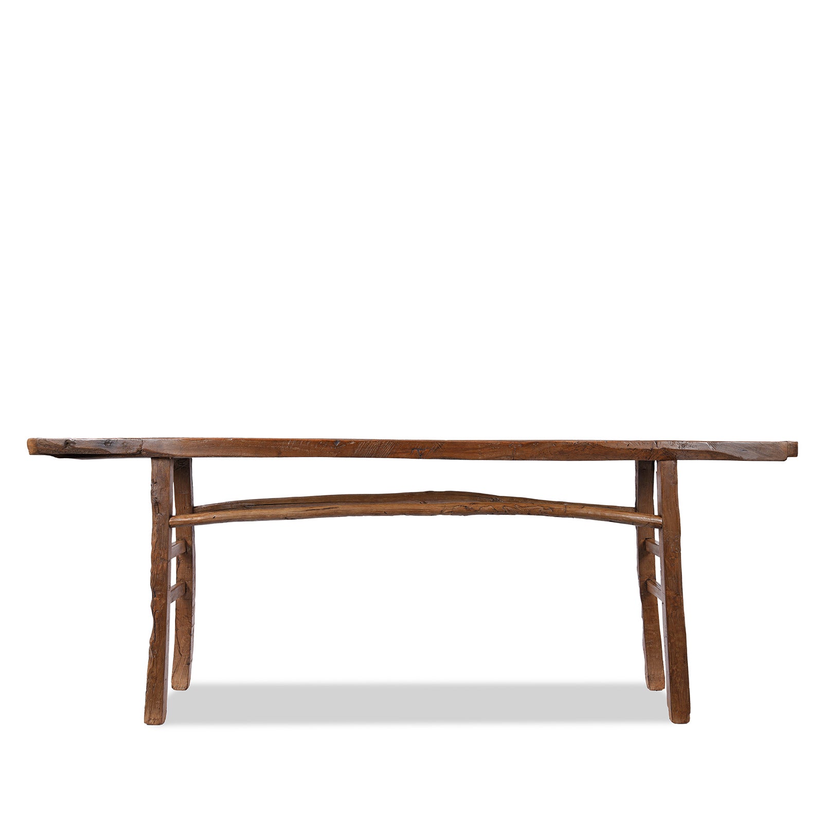 Back Of Old Chinese Elm Farmhouse Console Table | Indigo Antiques