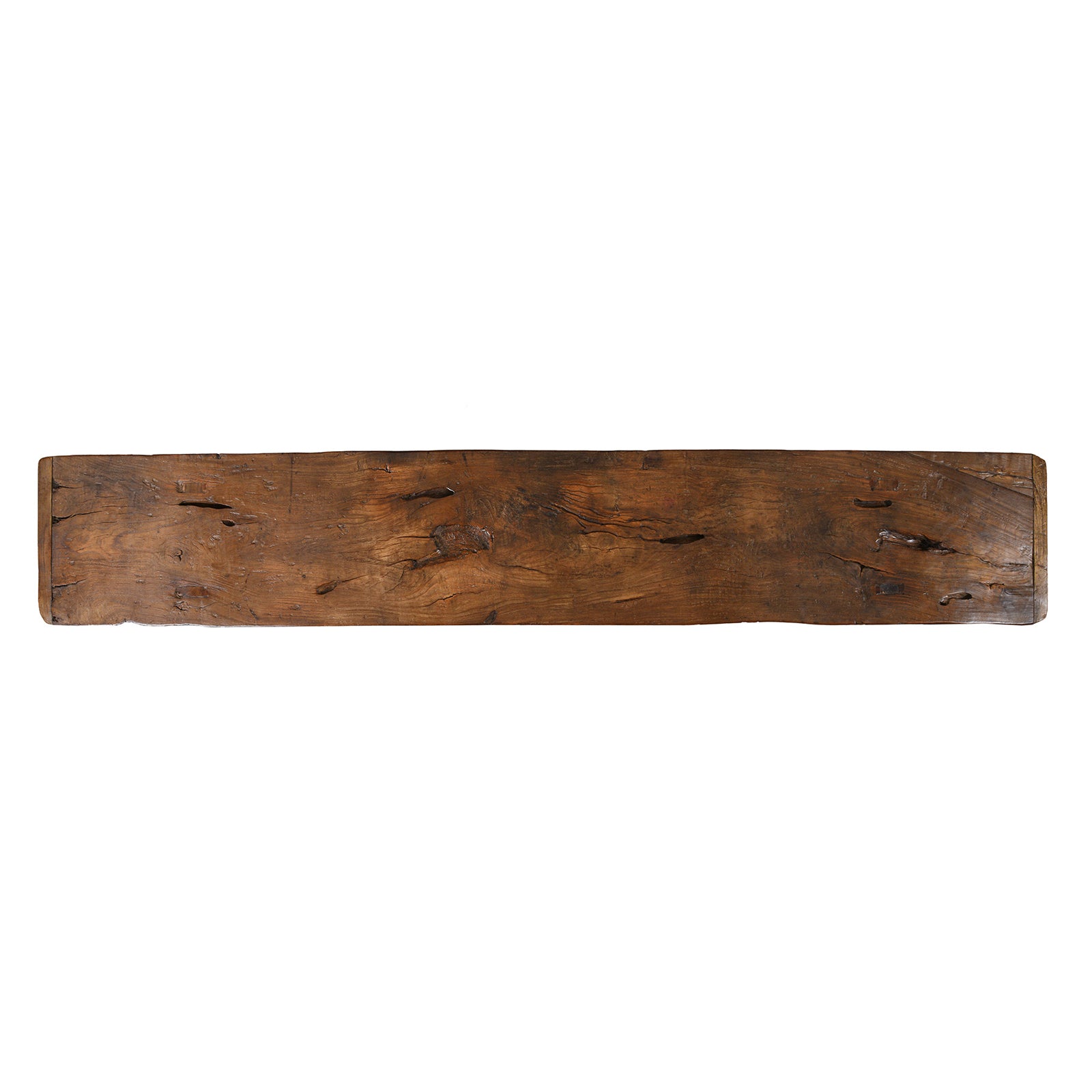 Top Down View Of Old Chinese Elm Farmhouse Console Table | Indigo Antiques