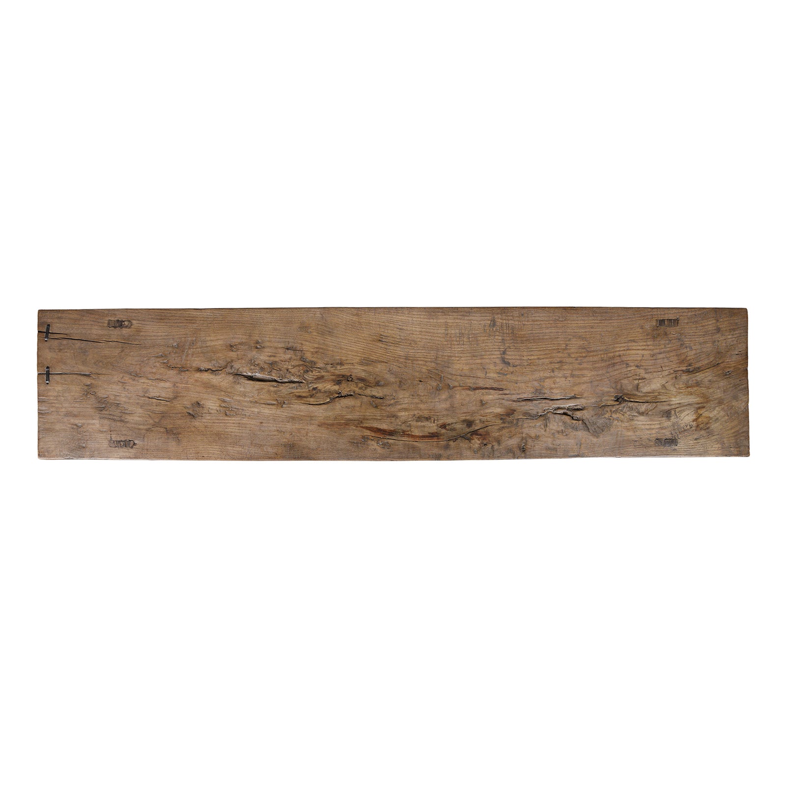 Bleached Elm Farmhouse Console Table - Late 19th Century