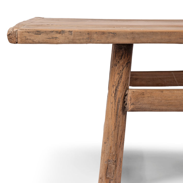 Corner View Of Rustic Bleached Chinese Coffee Table From Henan | Indigo Antiques