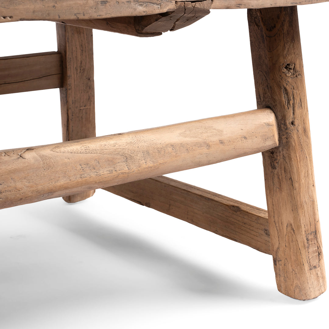 Joinery Detail From Rustic Bleached Chinese Coffee Table From Henan | Indigo Antiques