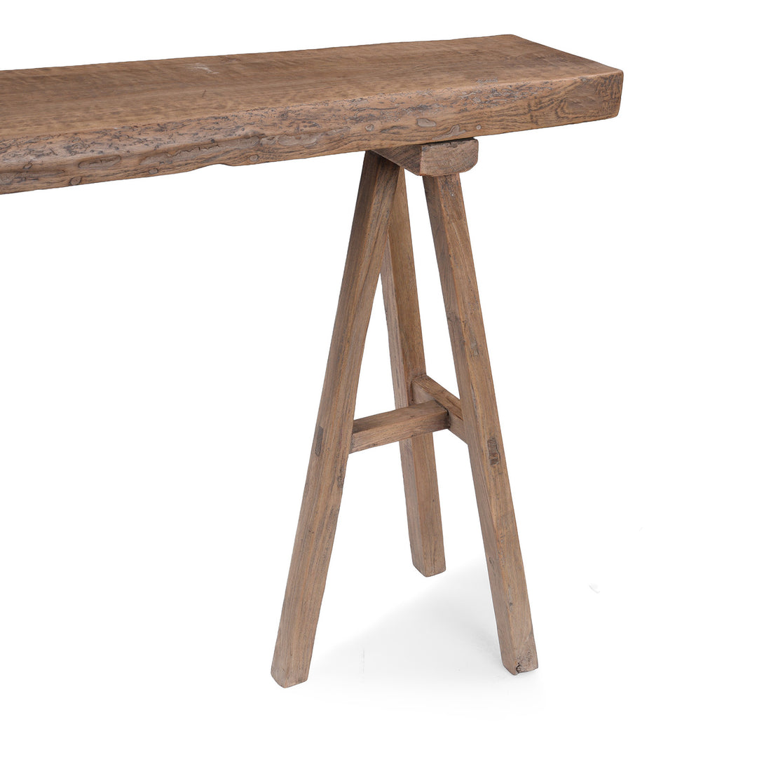 Leg Detail From Trestle Console Table Made From Old Walnut