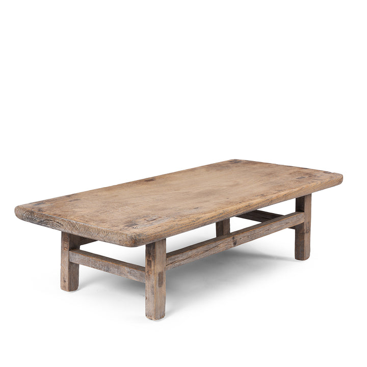 Angled View Of Antique Chinese Rustic Farmhouse Coffee Table | Indigo Antiques