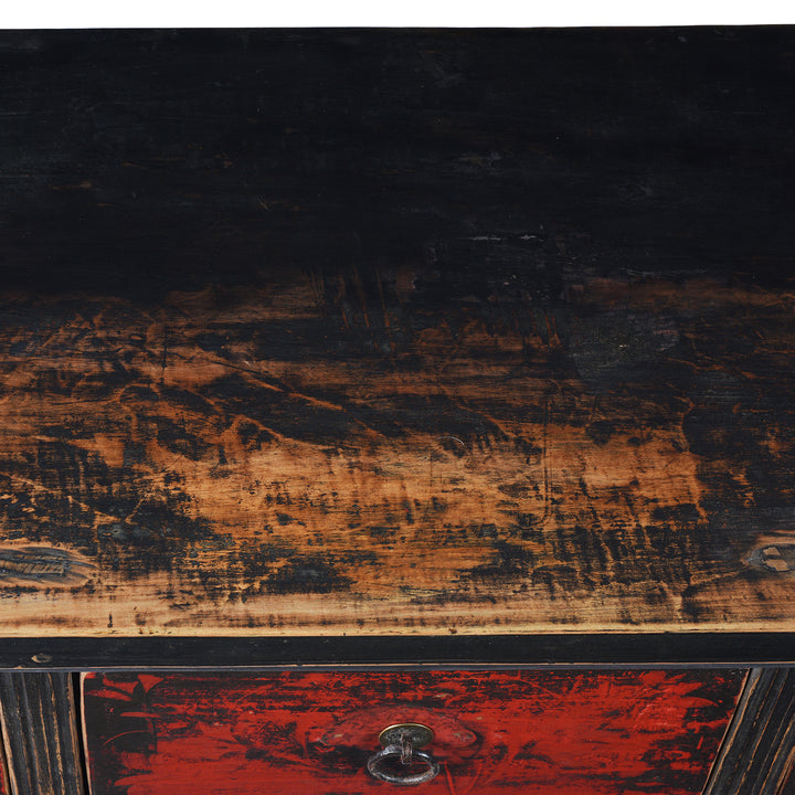 Surface Detail From Antique Chinese Painted Console Table From Shanxi | Indigo Antiques