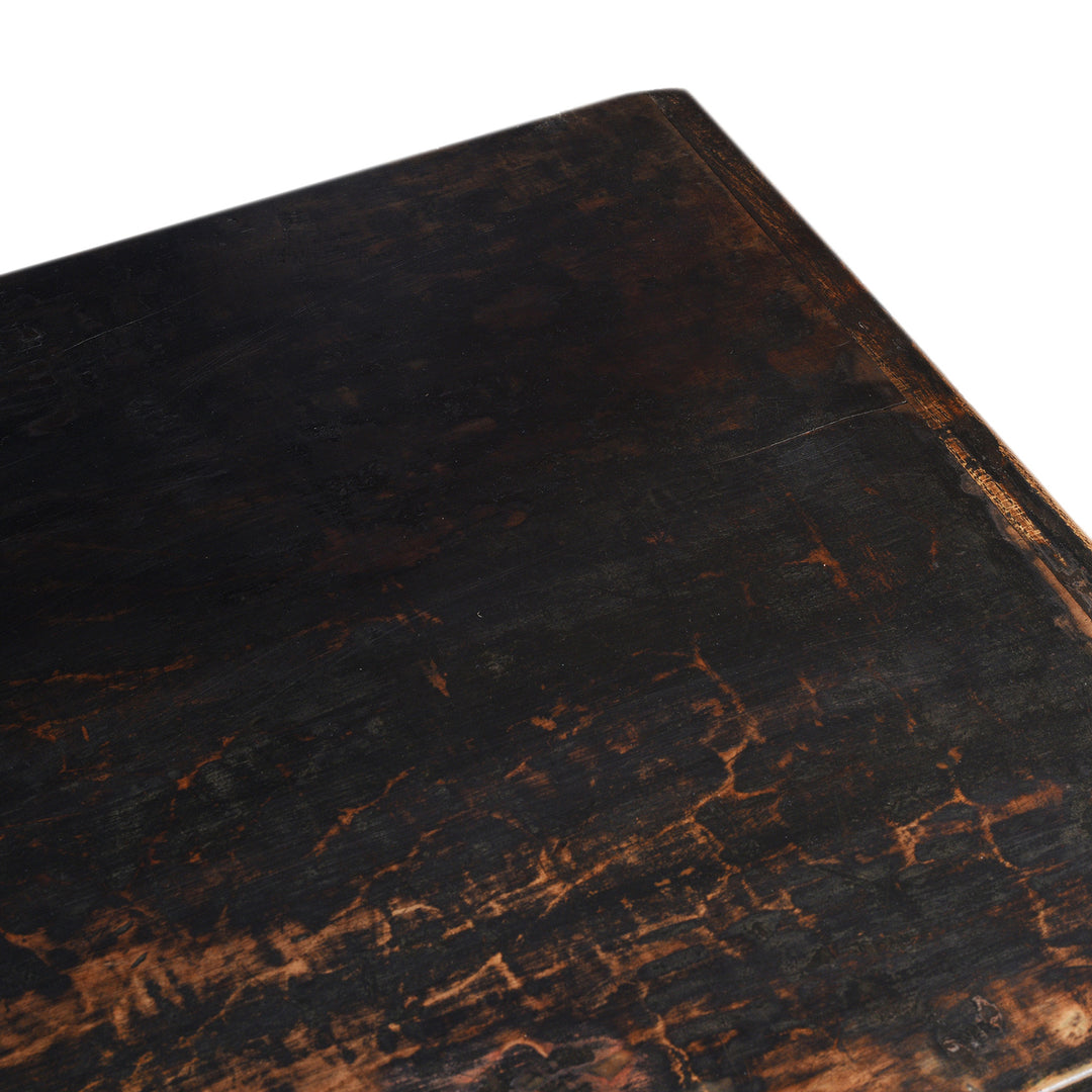 Top Corner Detail From Antique Chinese Painted Console Table From Shanxi | Indigo Antiques