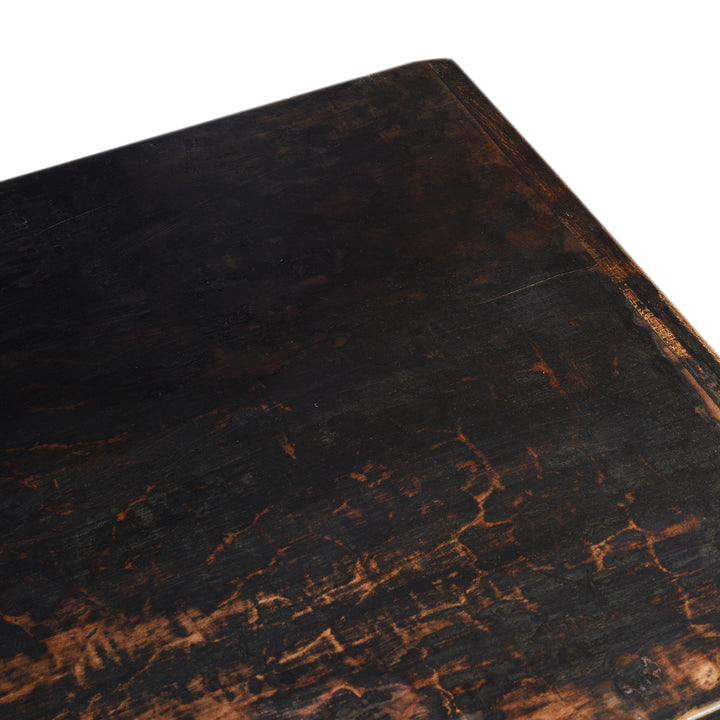 Top Corner Detail From Antique Chinese Painted Console Table From Shanxi | Indigo Antiques