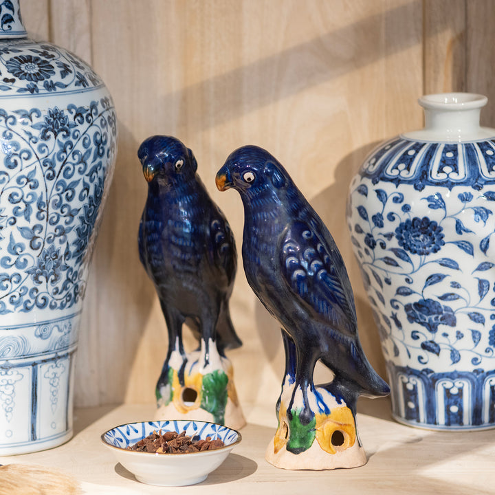 Porcelain Parrot Joss Stick Holder