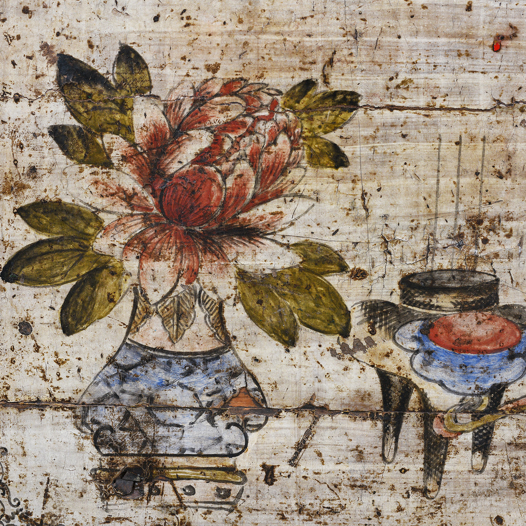 Artwork Detail From Antique Chinese Painted Sideboard