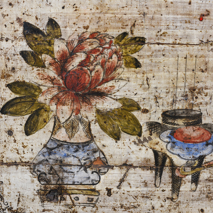 Artwork Detail From Antique Chinese Painted Sideboard