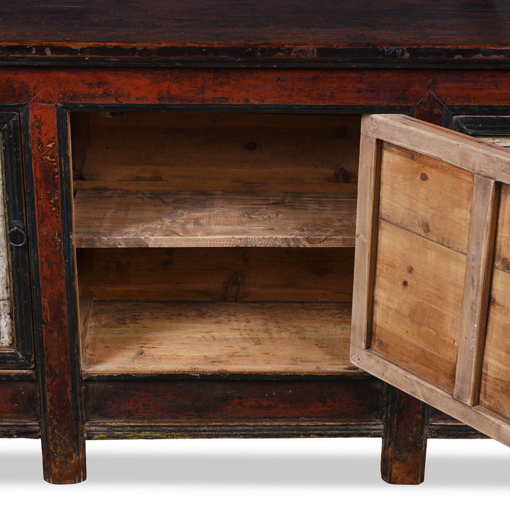 Interior Detail From Antique Chinese Painted Sideboard