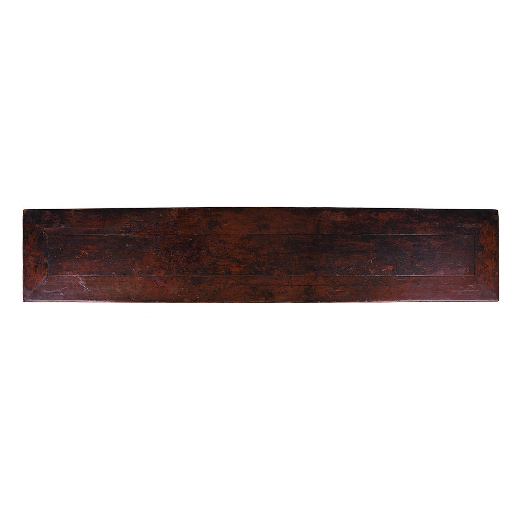 Top Down View Of Antique Chinese Painted Sideboard